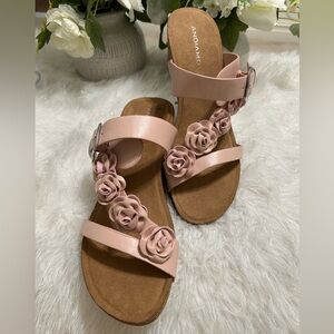 Women’s Pink Floral Strap Sandals